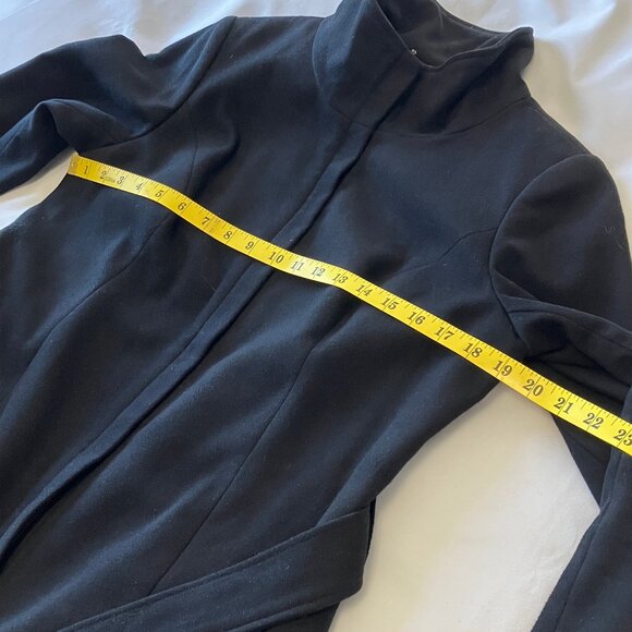 Kensie | Long Black Dress Coat Overcoat with Zipper/ Belt Closure | Size M - Picture 10 of 16